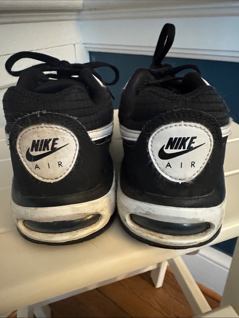 Nike Kids Black and White Mesh Swoosh Sneakers - Picture 2 of 4